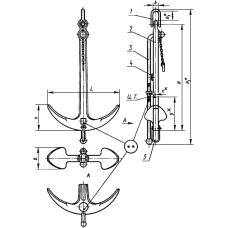 Якорь адмиралтейский 1000 кг ГОСТ 760-74
